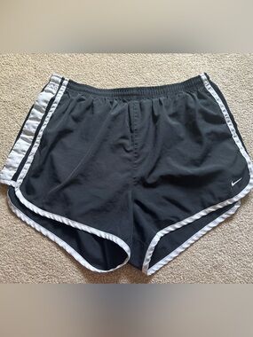 Nike Black Athletic Shorts with White Trim